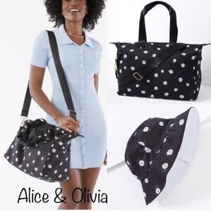 Alice + Olivia Duffel bag and bucket hat set